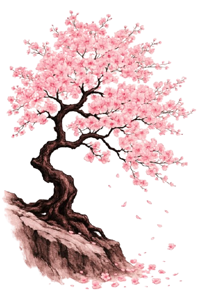 Cherry blossom tree illustration